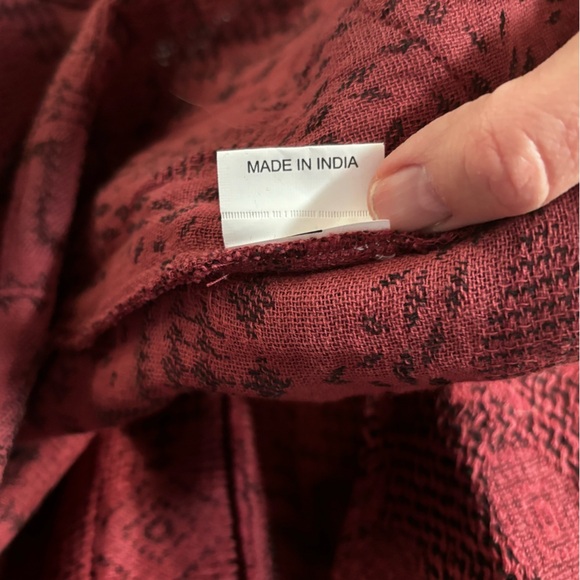 Tamsy | cotton | ruffle | tie detail | 3/4 sleeve | open front | cardigan | OS - Picture 8 of 11